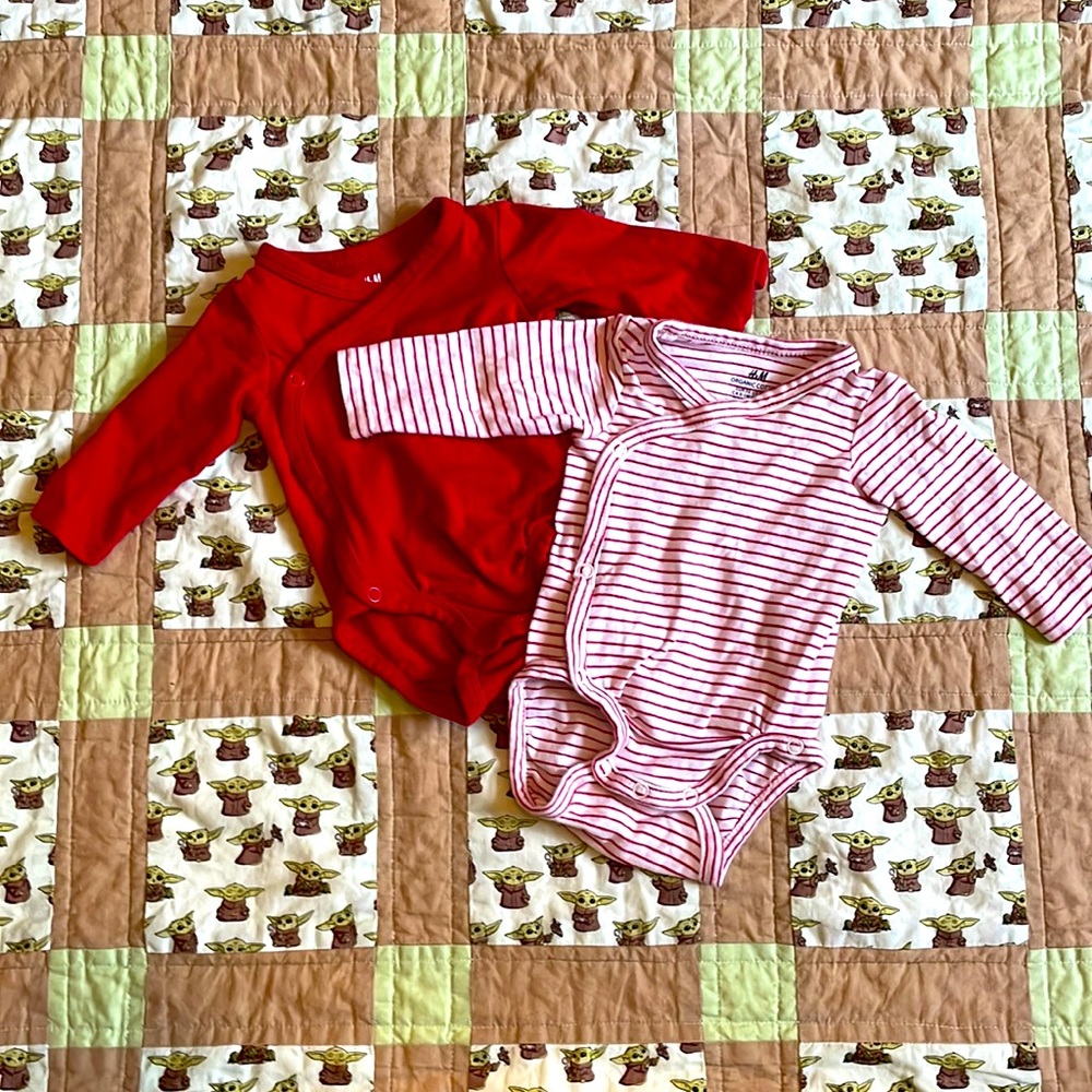 Two Organic Kimono Bodysuits
